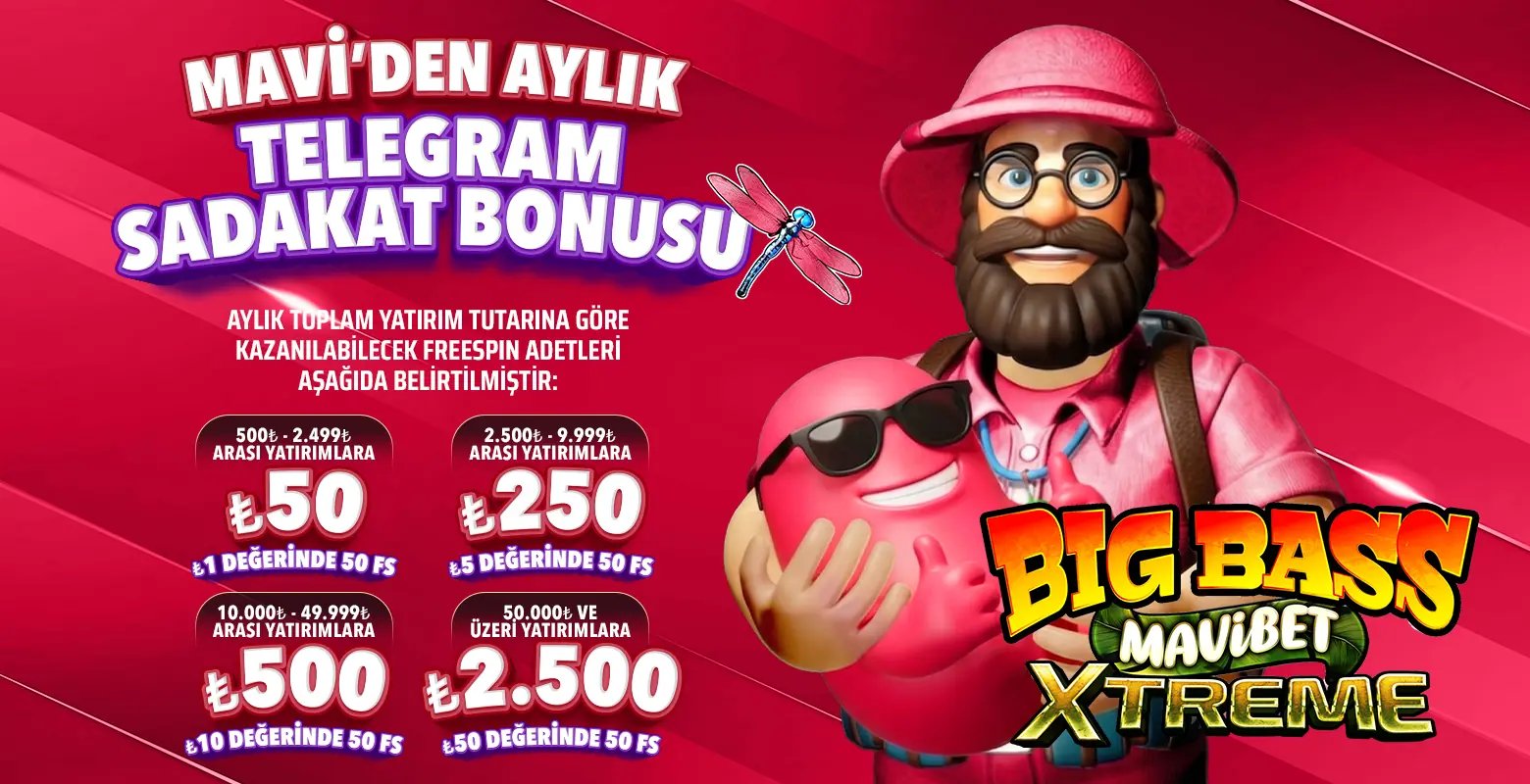 Telegram Kanalımıza Katılan Ve Formu Dolduran Tüm Üyelerimize Freespin Hediye! - Mavibet