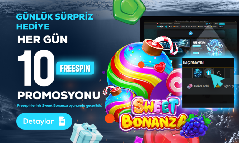 Günlük Hediye – Her Gün: 10 Freespin - Betkom