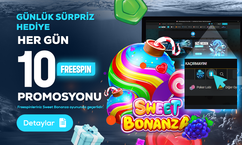 Günlük Hediye – Her Gün: 10 Freespin - Betkom
