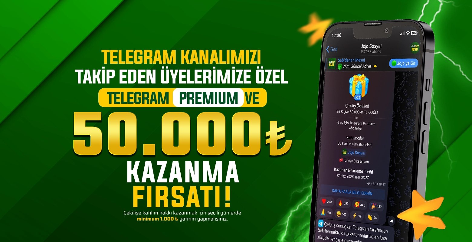 Jojobet Telegram Kanalına Özel 50.000 Tl Kazanma Fırsatı! - Jojobet