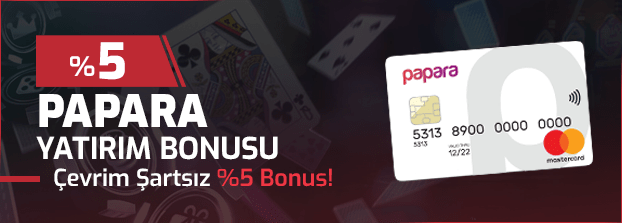 %5 Çevrim Şartsız Papara Bonusu - Dinamobet