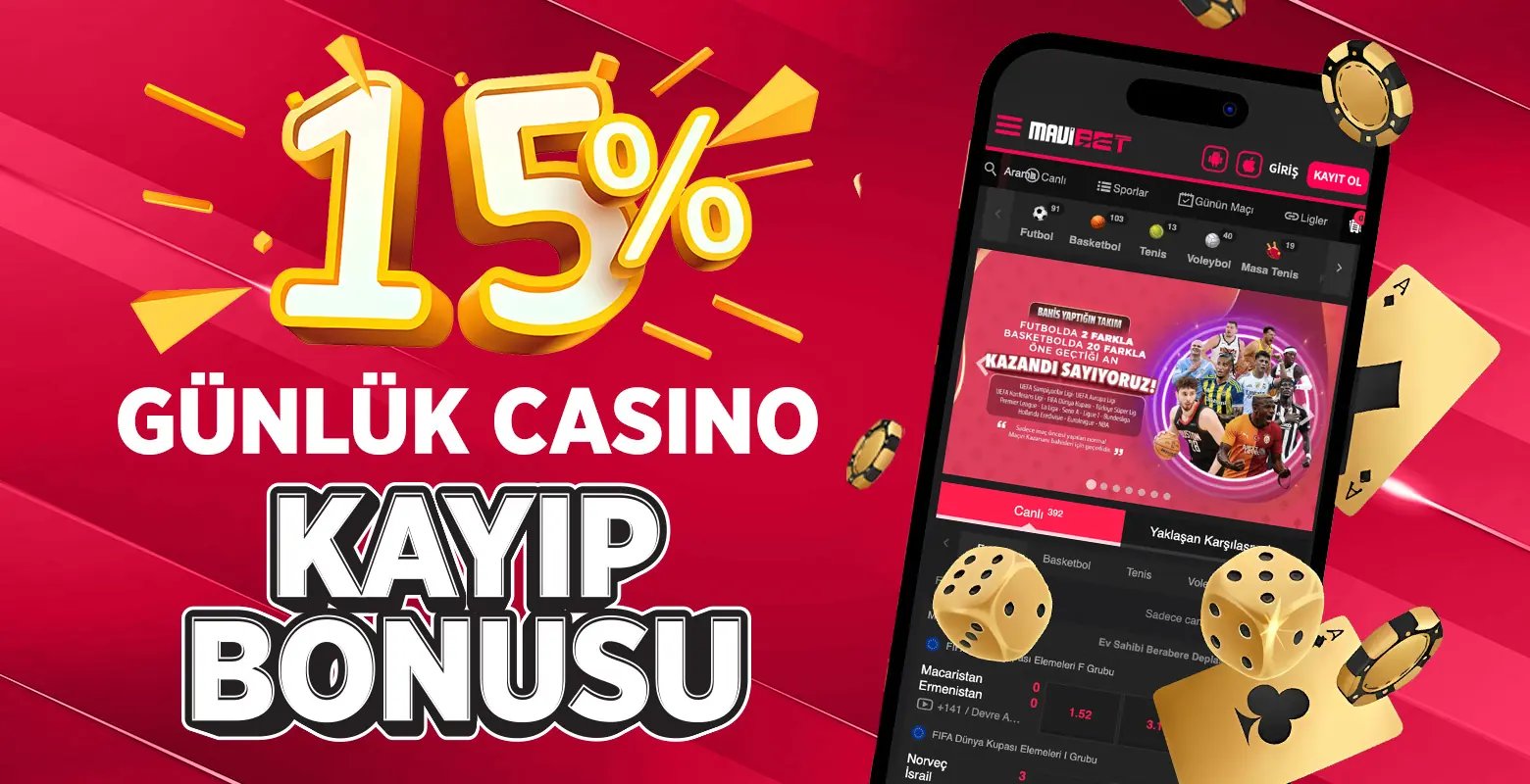 Casinoda Kaybetmek Yok! Günlük % 15 Casino Bonusu! - Mavibet