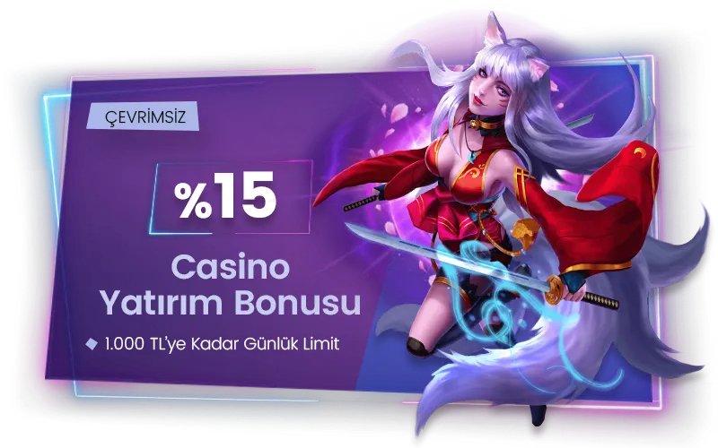 %15 Çevrimsiz Casino Yatırım Bonusu - Betlesene