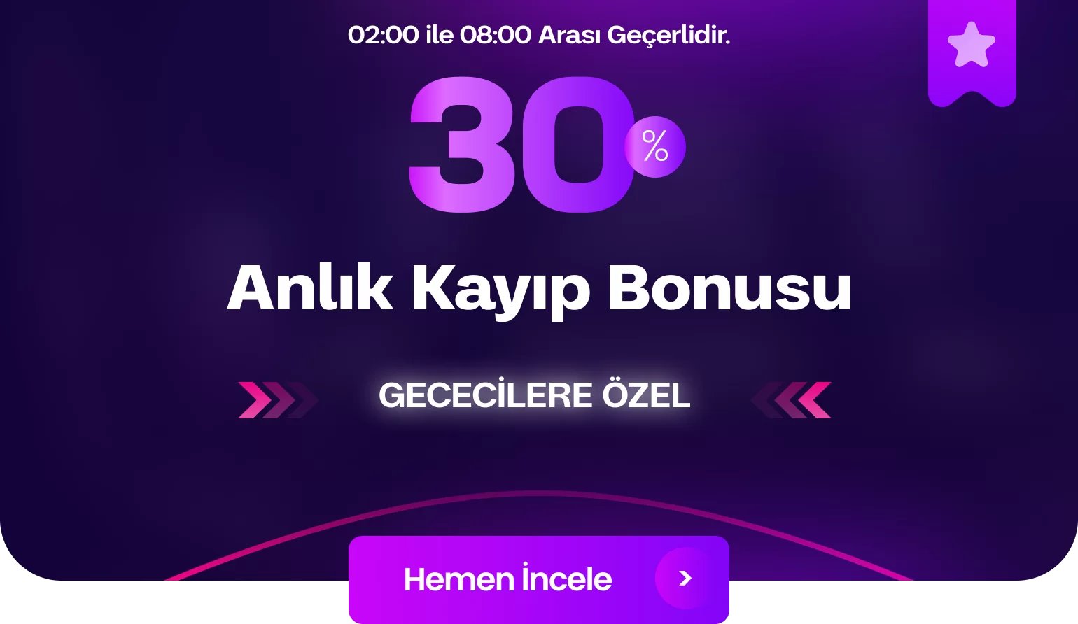 Gececilere Özel %30 Kayıp Bonusu! - Mislibet