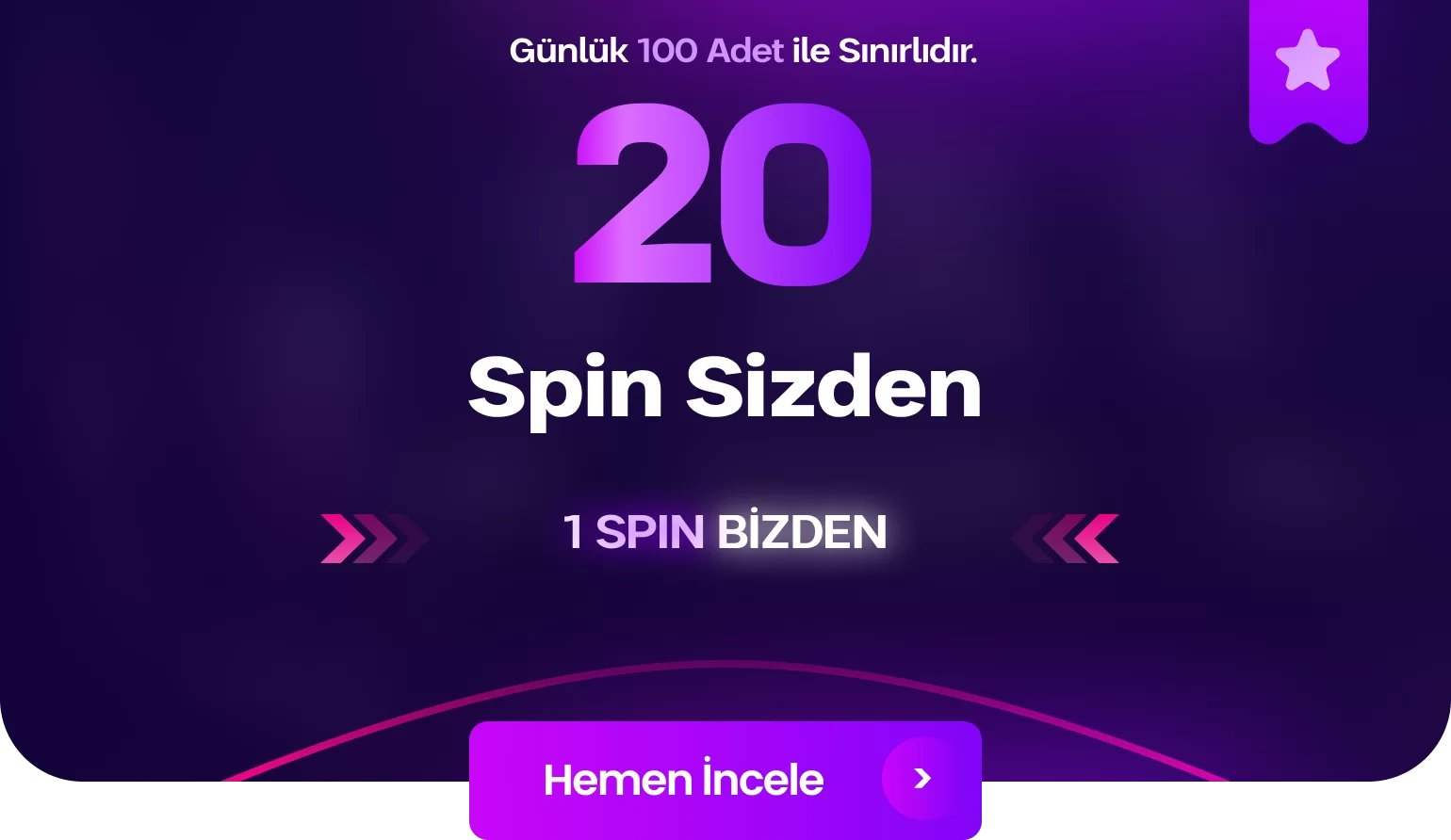 20 Spin Sizden 1 Spin Bizden! - Mislibet