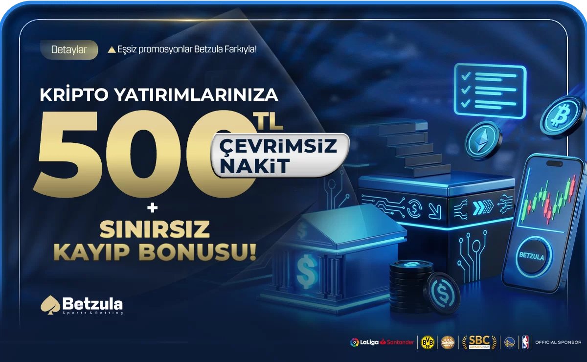 Kripto Yatırımlarınıza Özel 500₺ Nakit Hediye! - Betzula
