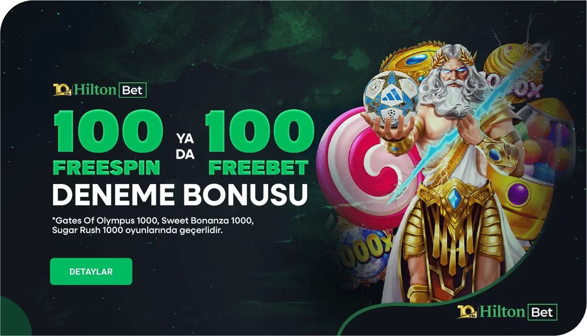 100 Freespın & 100tl Freebet Deneme Bonusu - Hiltonbet